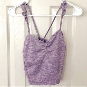 Manduka cross over cropped sports bra (med)